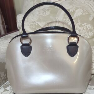Beijo Cream and Black Satchel